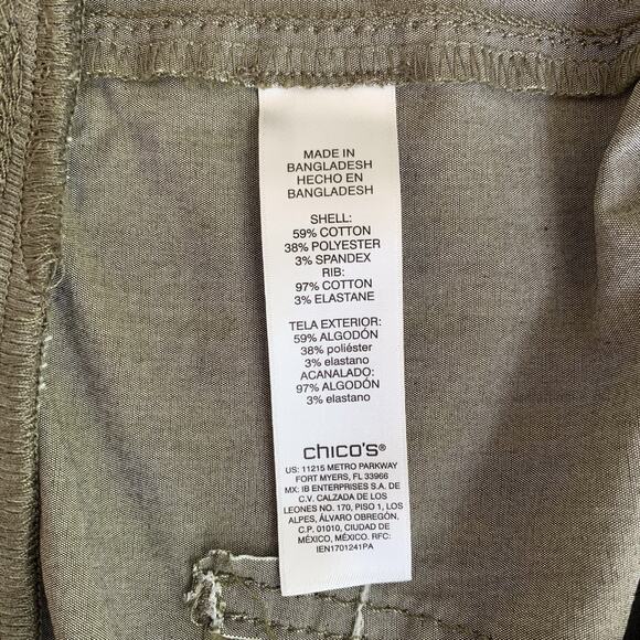 Chico's Shorts Womens Size 4 (20) Carpenter Pull-On Outdoors Military Green NWT - Picture 6 of 9